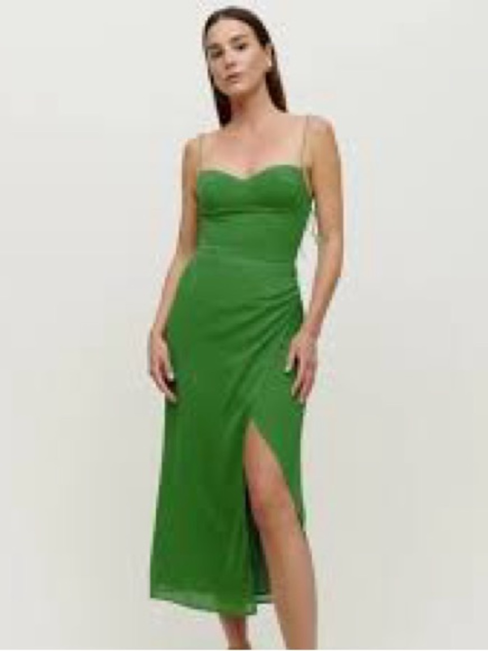 Reformation green Kourtney midi dress size 8